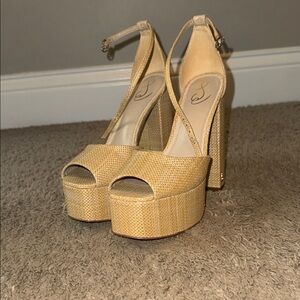 Sam Edelman Tan Platform Heels